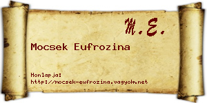 Mocsek Eufrozina névjegykártya